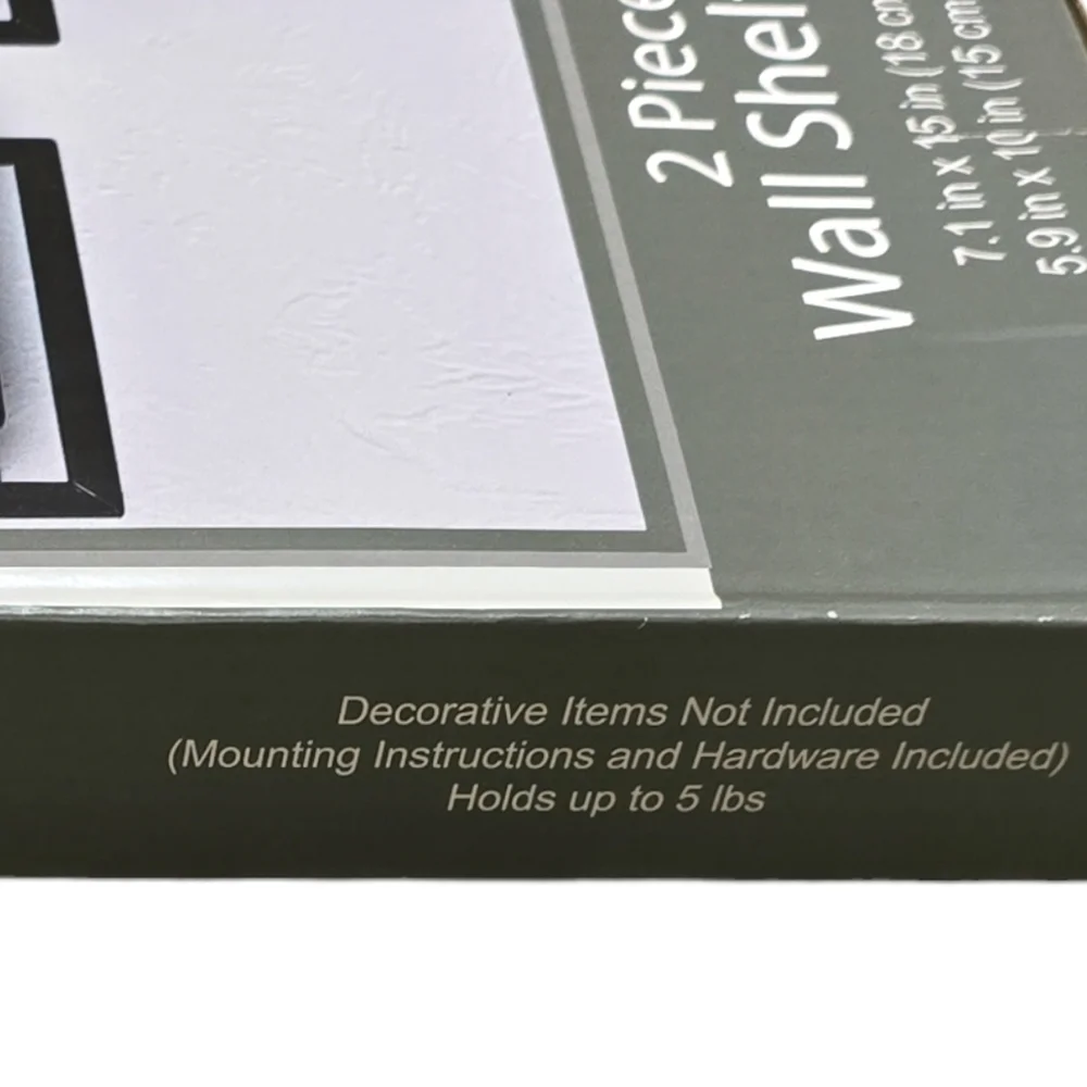 NEW Wall Shelf Set of 2 Black Metal Frames White Board Modern Farmhouse Shelves